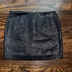J crew black label jacquard mini skirt exposed zipper shimmer holiday sz 2
